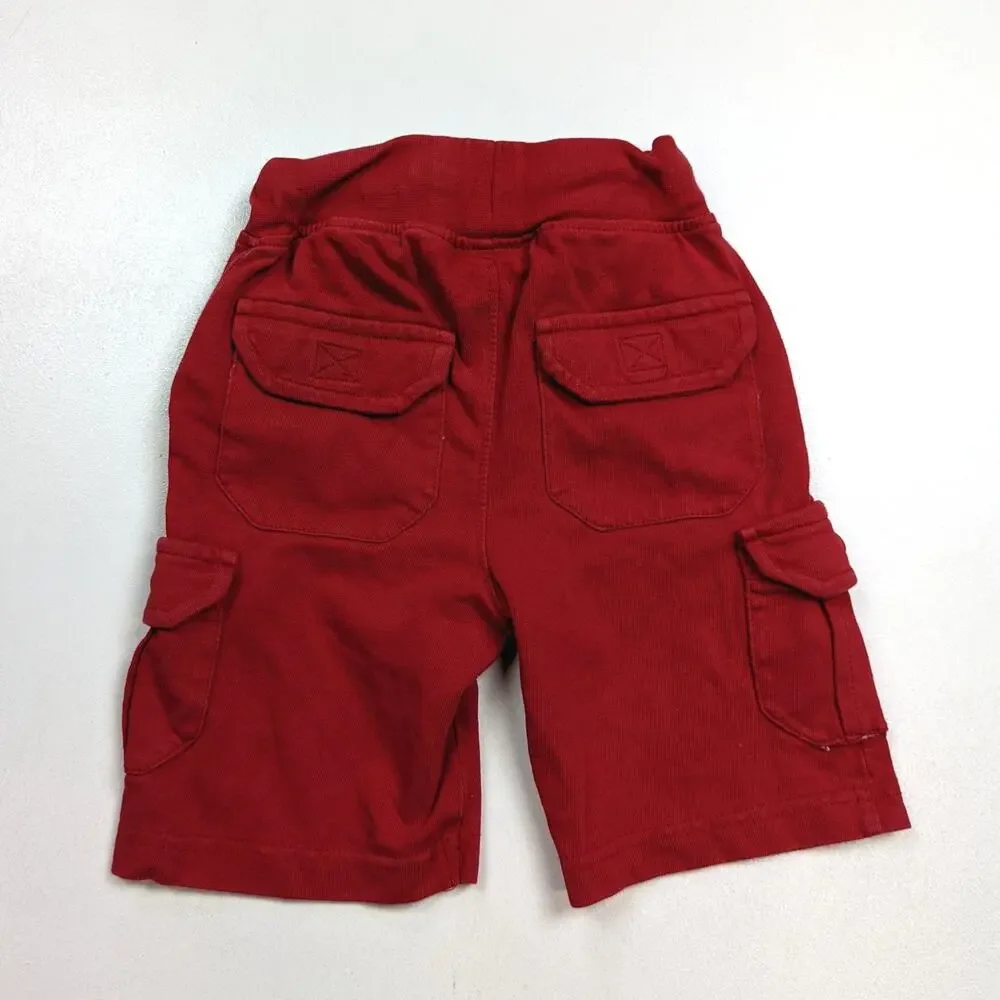 Jojo Maman Bebe Shorts Boys Sz 18-24m Red Long Bermuda Cargo